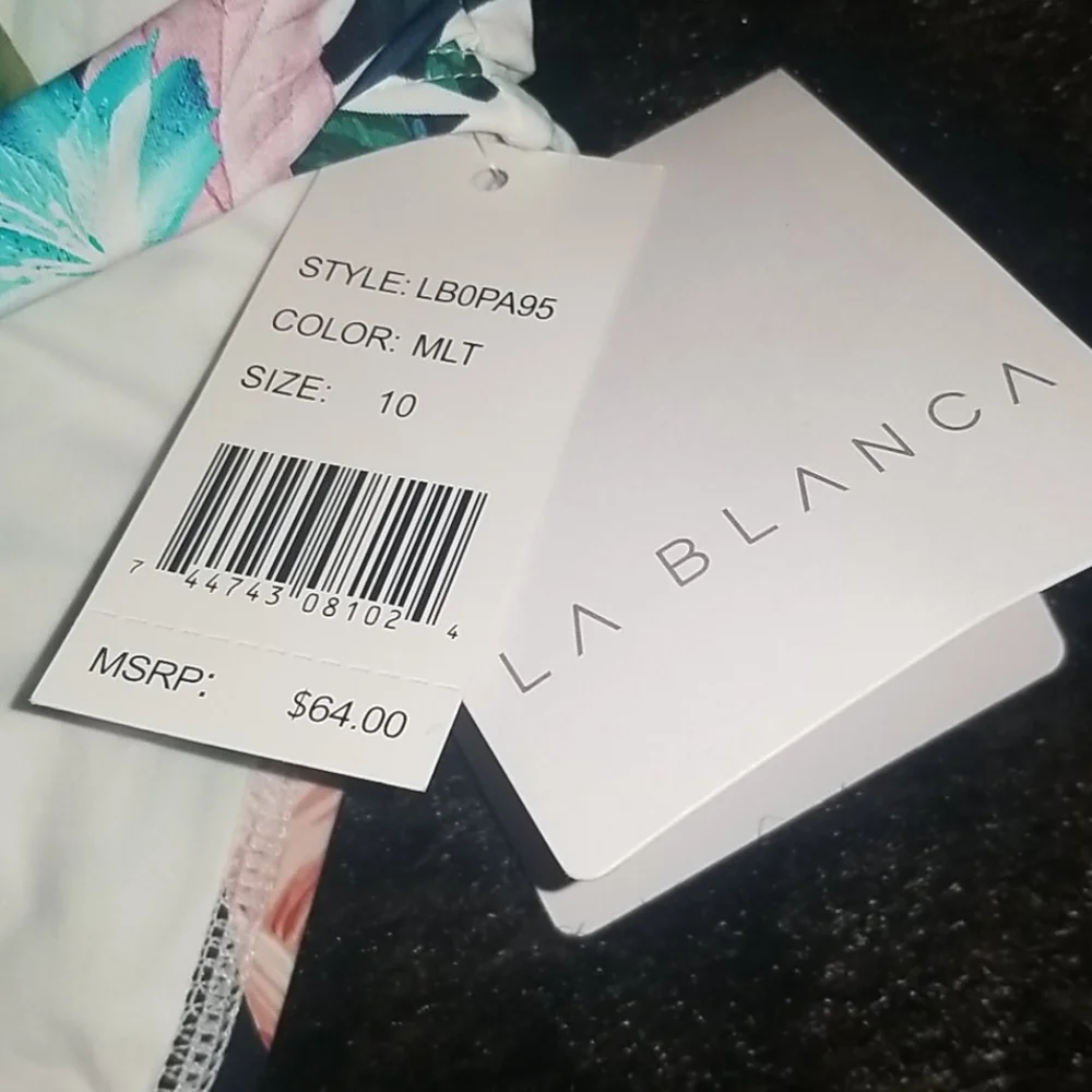 WAS $ 64 LA BLANCA In The Moment Banded Hipster Bikini Bott - Picture 7 of 16